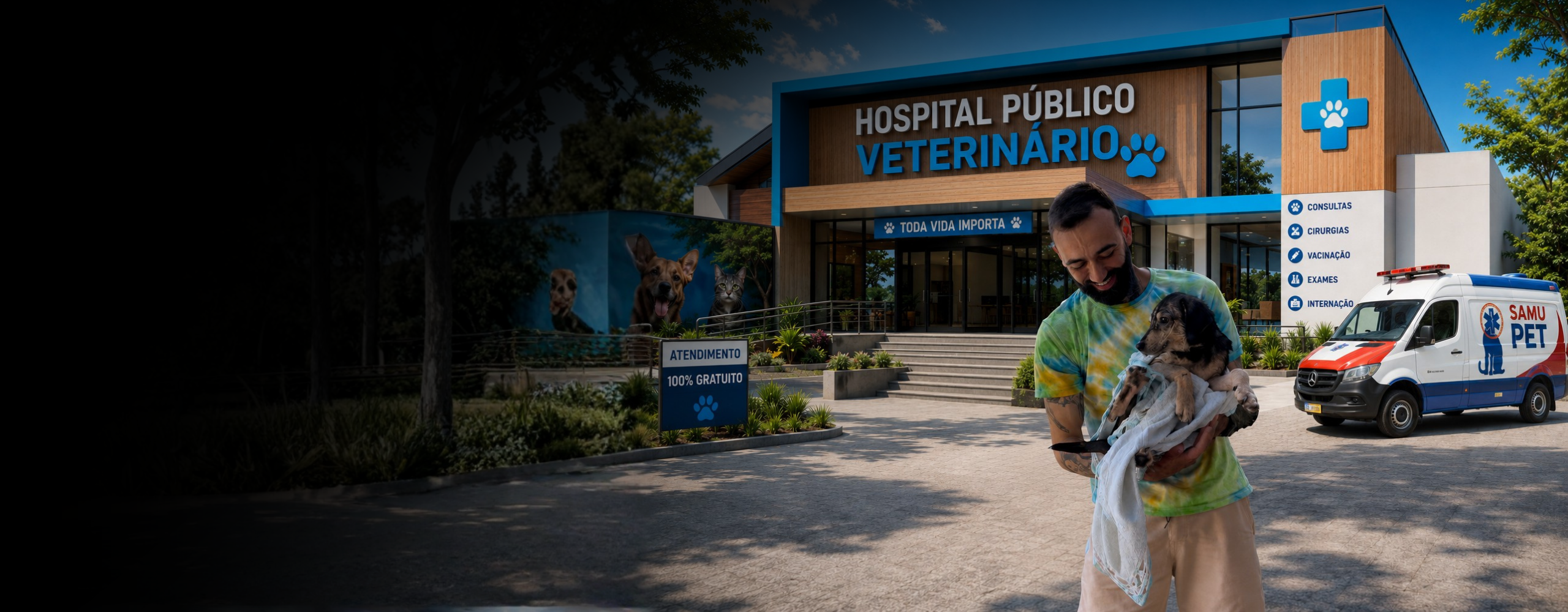 Fachada do futuro hospital veterinário público de Caraguatatuba